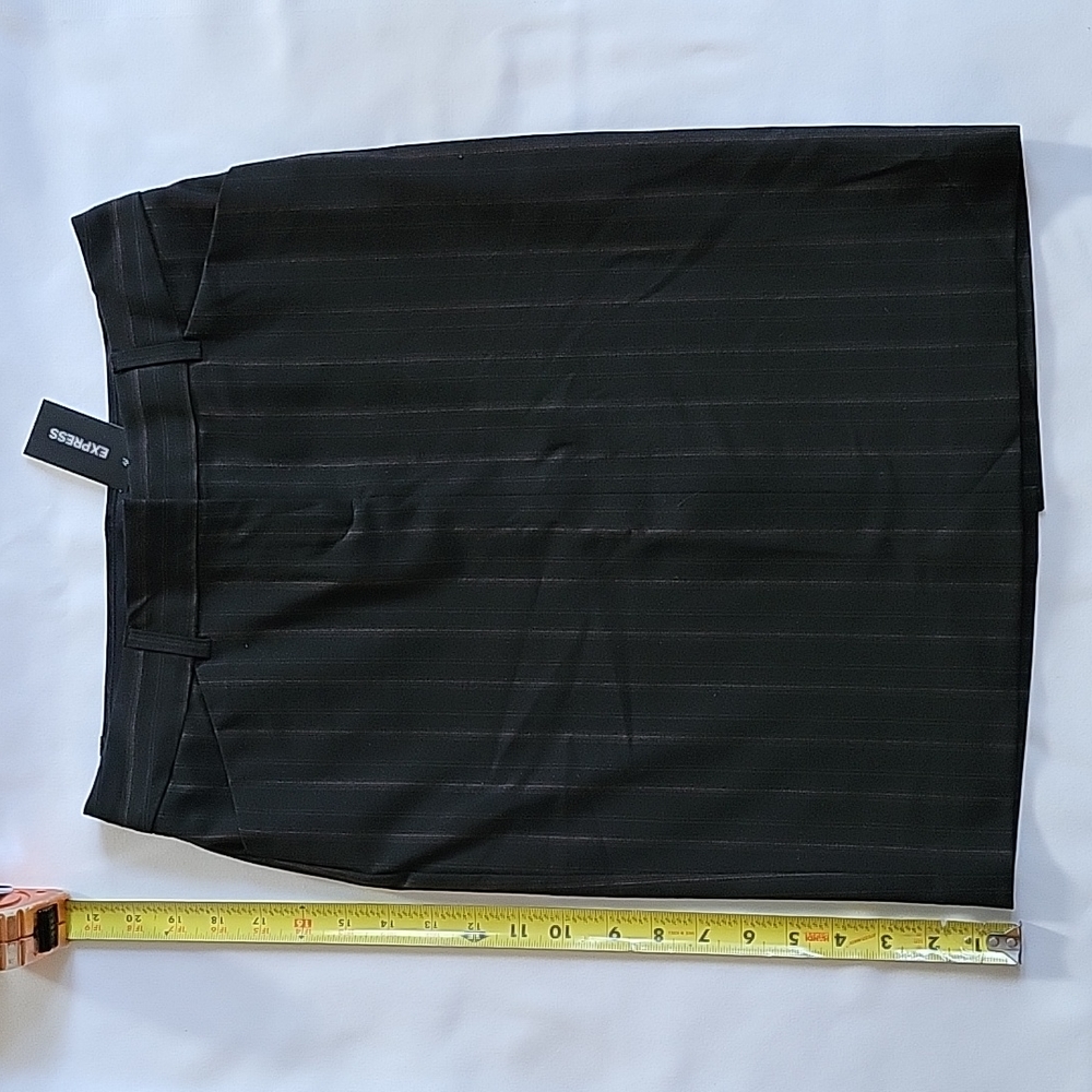 NWT Express Pencil Skirt - Size 0 - Dark Brown w/ pinstripes